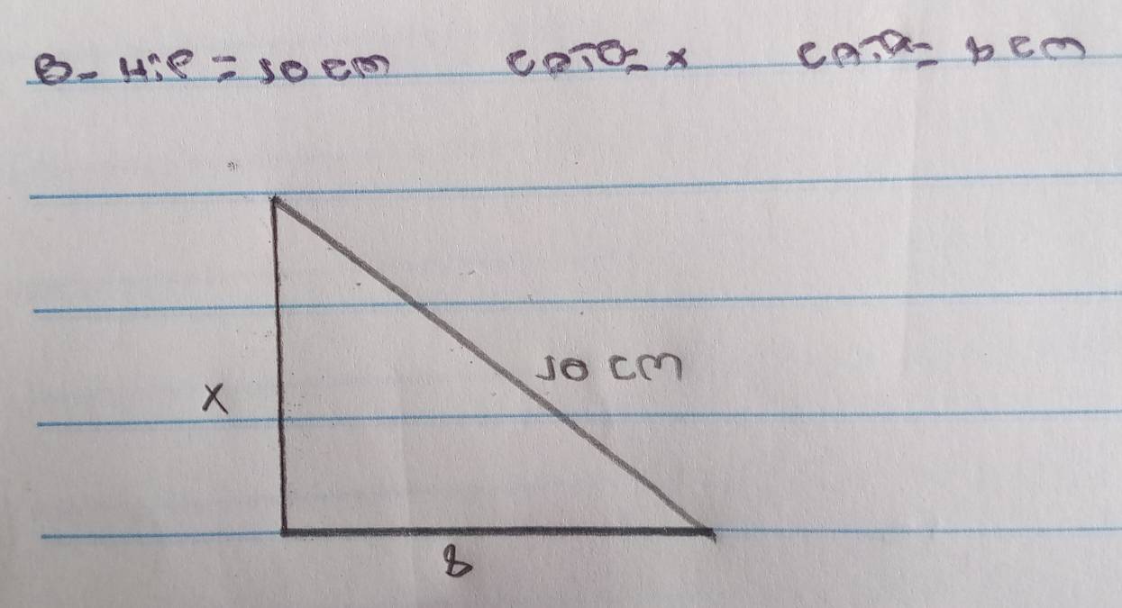 B- H:e=10cm
caTO=xca, a=bcm