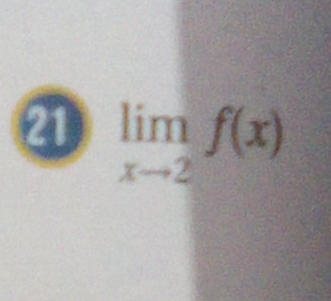 21 limlimits _xto 2f(x)