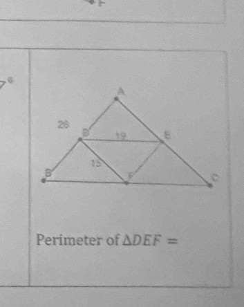 Perimeter of △ DEF=