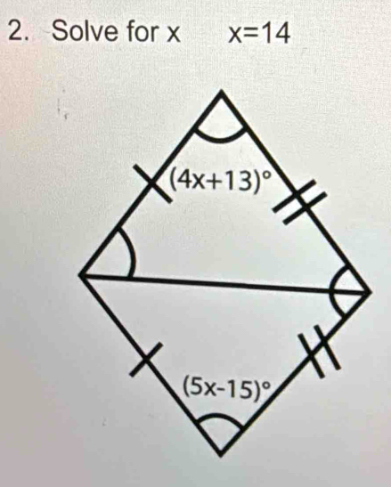 Solve for x x=14