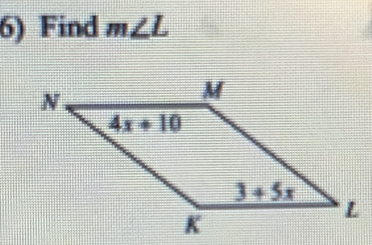 Find m∠ L