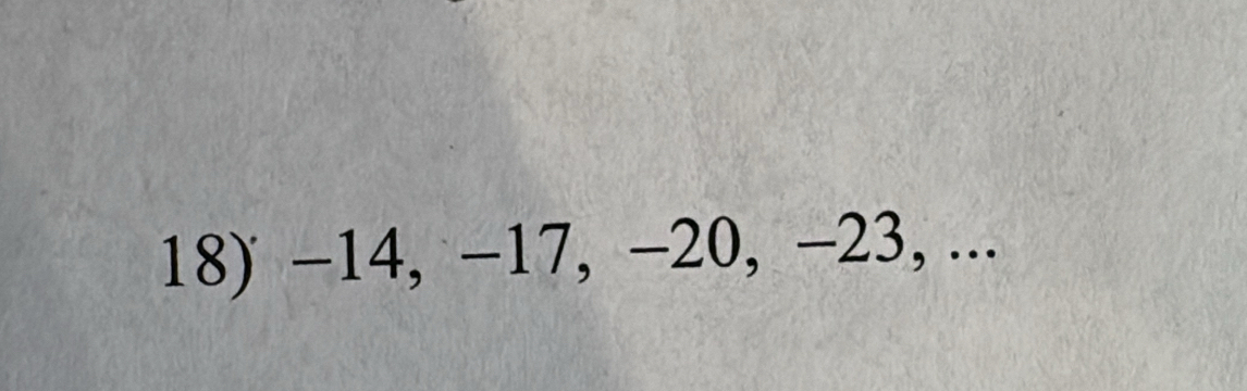 −14, −17, −20, −23, ...