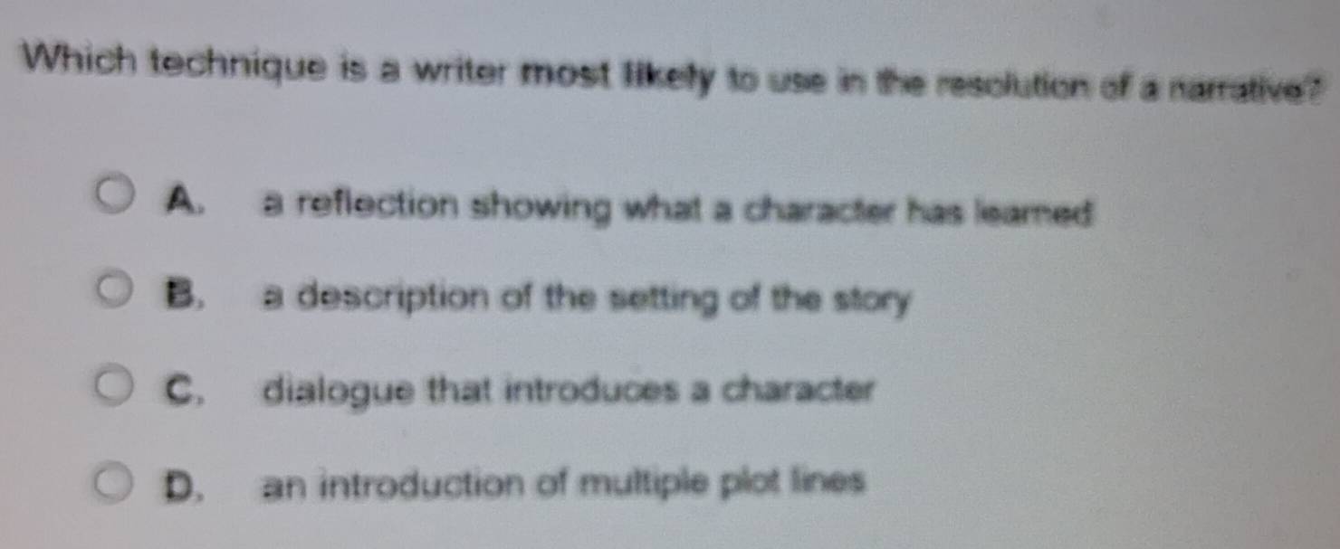 Solved: Which technique is a writer most likely to use in the ...