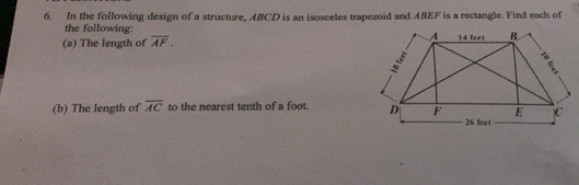 Solved: In the following design of a structure, ABCD is an isosceles ...