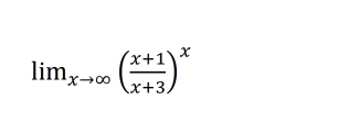 lim_xto ∈fty ( (x+1)/x+3 )^x