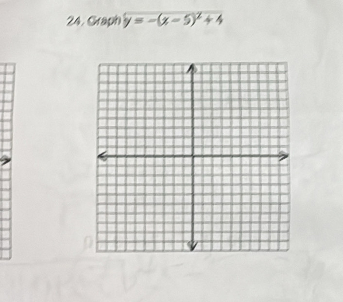 24, Graph y=-(x-5)^2+4