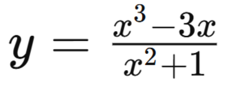 y= (x^3-3x)/x^2+1 