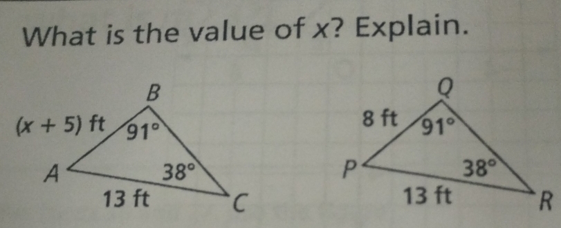 What is the value of x? Explain.