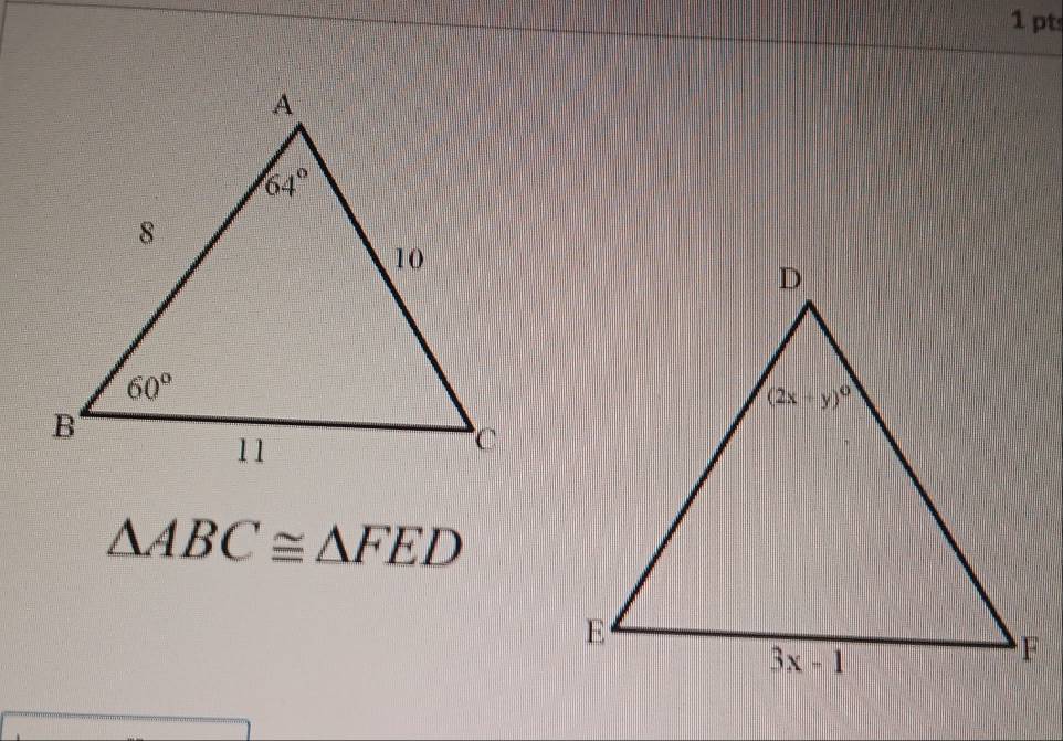 △ ABC≌ △ FED