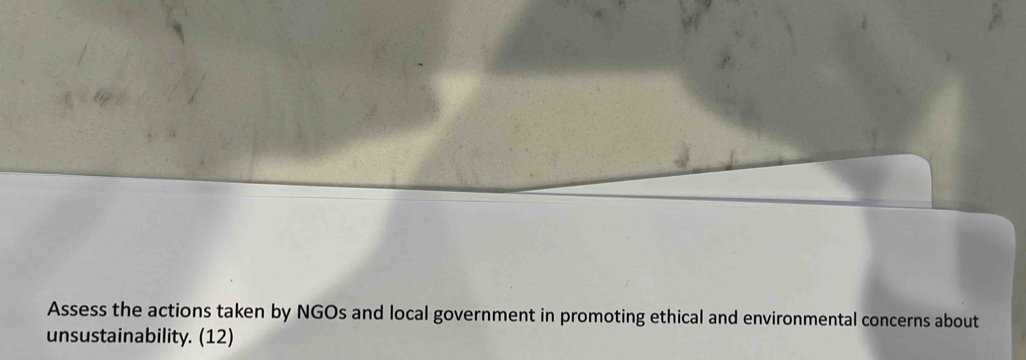 Solved: Assess the actions taken by NGOs and local government in ...