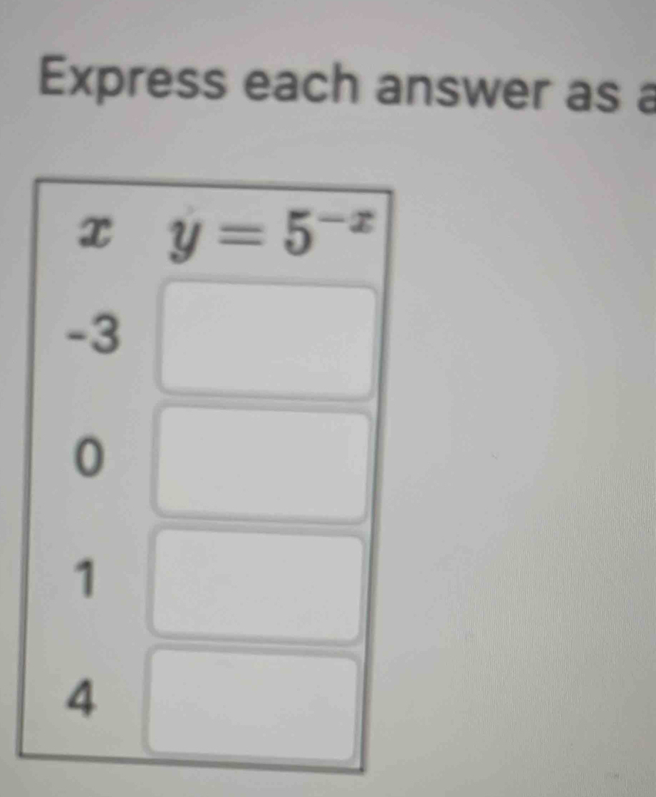 Express each answer as a