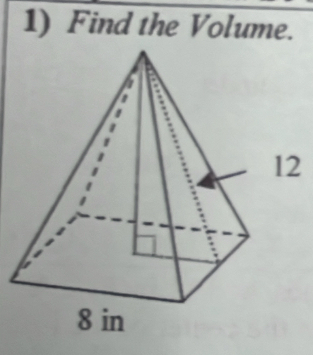 Find the Volume.