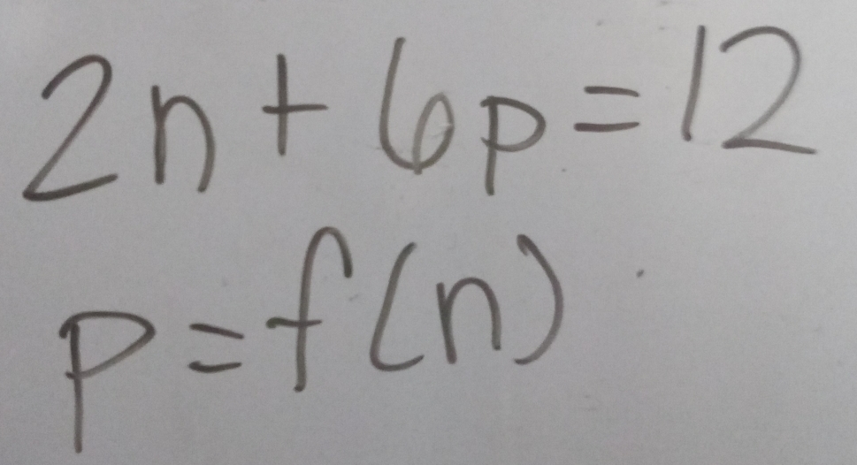 2n+6p=12
p=f(n)