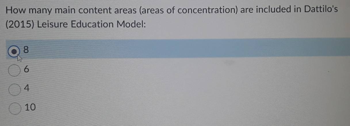 Solved: How many main content areas (areas of concentration) are ...