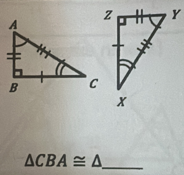 △ CBA≌ △ _