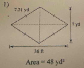 Area =48yd^2