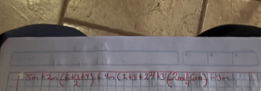 5m+2m( (6+3+4)/2 )+4m(2+5+2^2)+3( (2m(-6+9))/4 )+3m