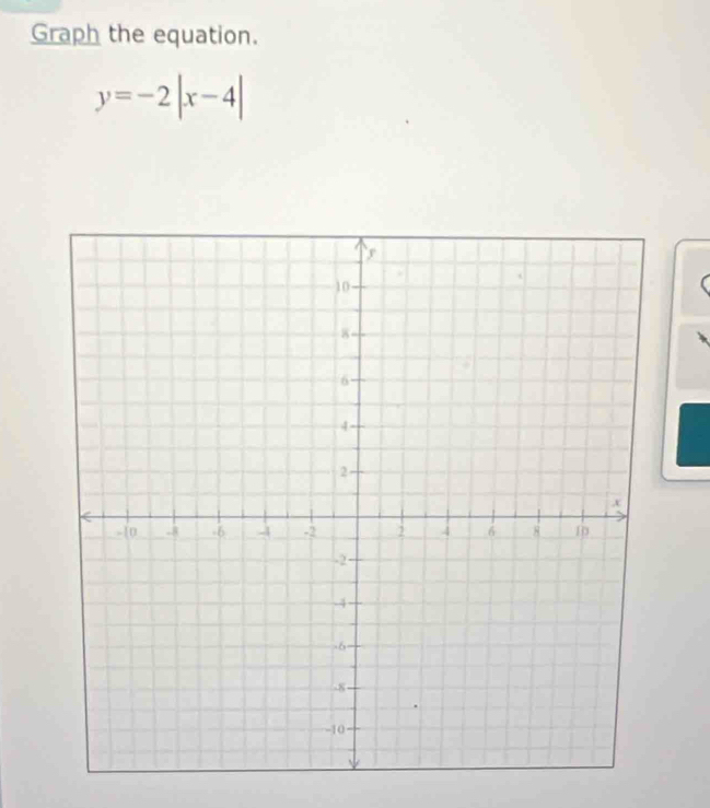 Graph the equation.
y=-2|x-4|