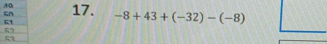 -8+43+(-32)-(-8)