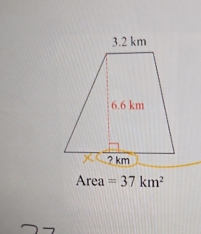 Area =37km^2