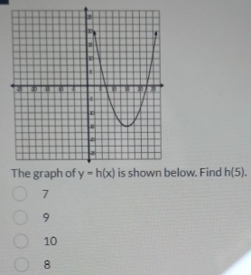 low. Find h(5).
7
9
10
8