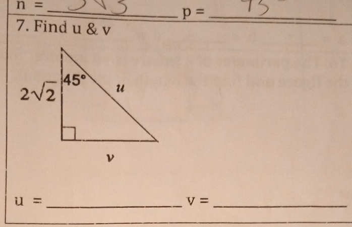 n= _
p= _
7. Find u & v
u= _
V= _
_