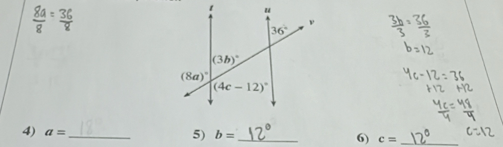 a= _
5) b= _
6) c= _