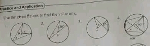 Practice and Application
Use the given figures to find the value of x
4.
23.