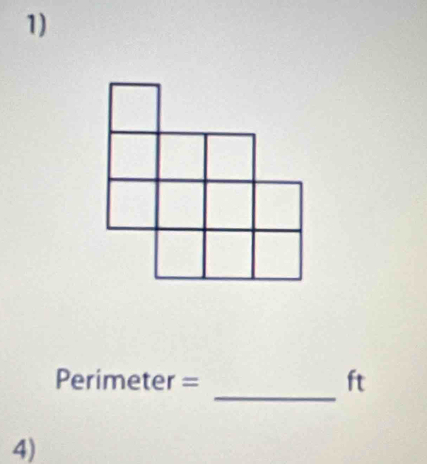 Perimeter = ft
4)