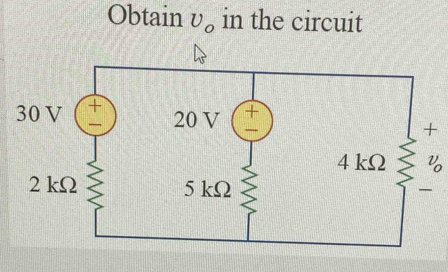 Obtain U_o. in the circuit
v_0