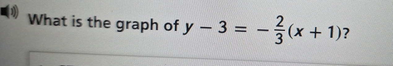 What is the graph of y-3=- 2/3 (x+1) ?