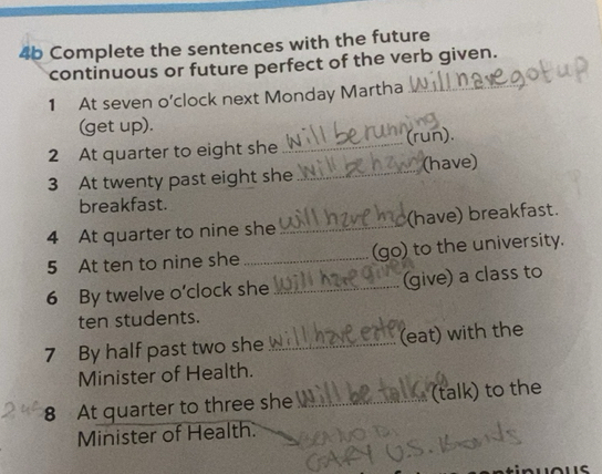 Risolto:4b Complete the sentences with the future continuous or future ...