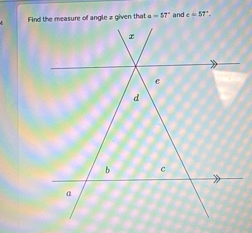 4 a=57° and c=57°.