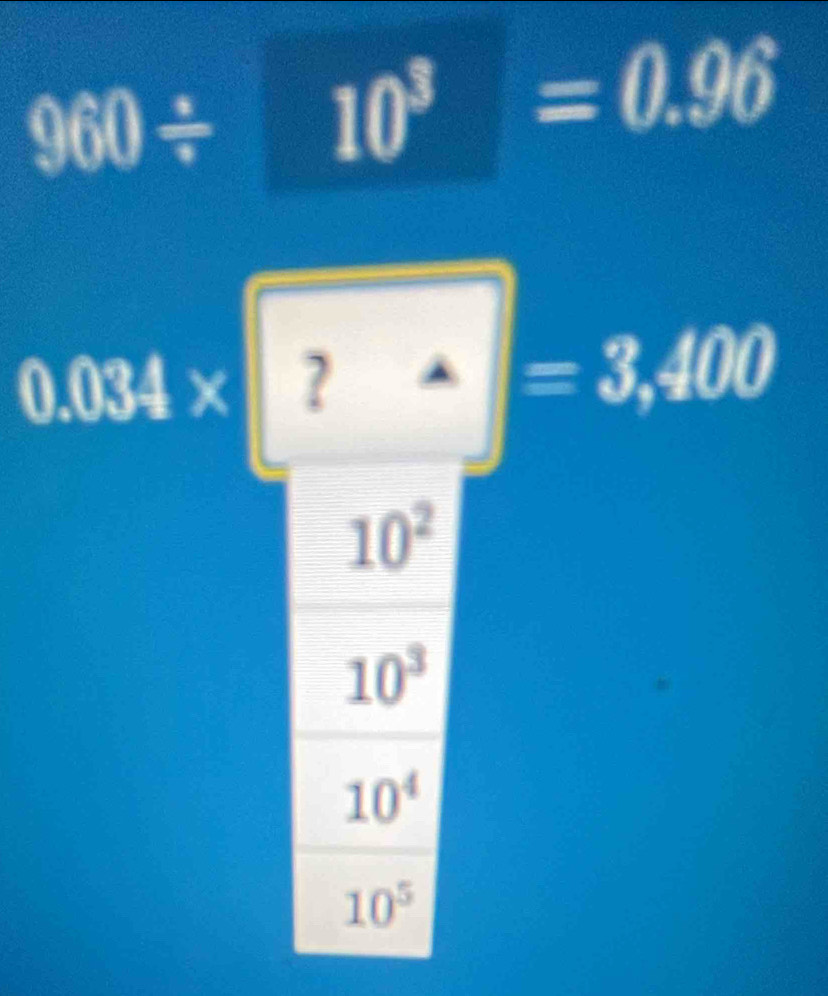 960/ 10^3=0.96
0.034* ?^lambda =3,400