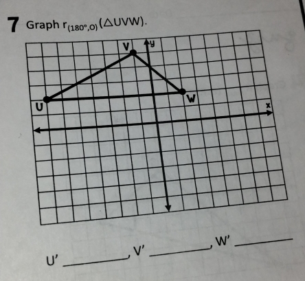 r_(180°,0)(△ UVW).
V' _. W' _
U' _