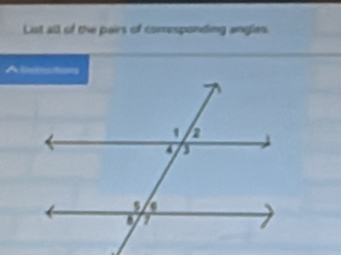 List all of the pairs of comesponding angles.