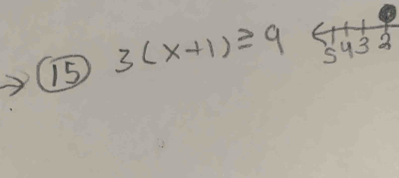 15 3(x+1)≥ 9