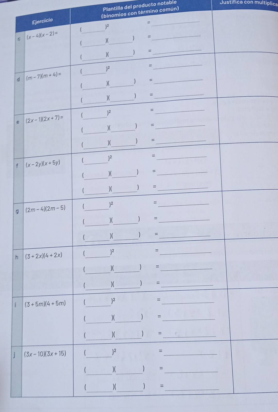 Plantilla del producto notable
Justifica con multiplica
icio (binomios con término común)
C
d
e
f
g
h
i 
i 
_