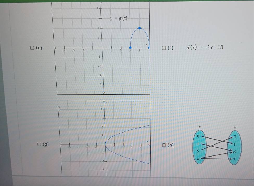 d(x)=-3x+18
(g)(h)