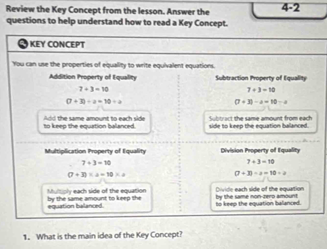 Solved: Review the Key Concept from the lesson. Answer the 4-2 ...