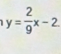 y= 2/9 x-2.