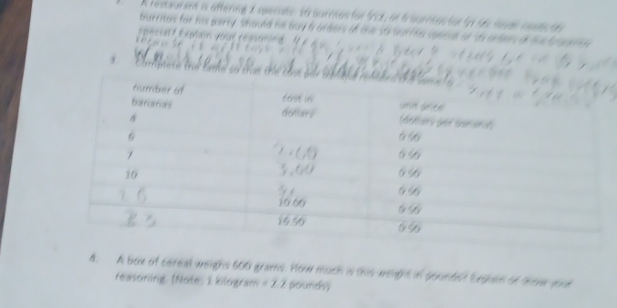 A box of cereal weighs 600 grams. How much is this weight in counde? Sro 
reasoning. (Note: 1 kilogram =Z.Z pounds)