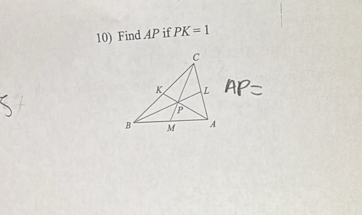 Find AP if PK=1