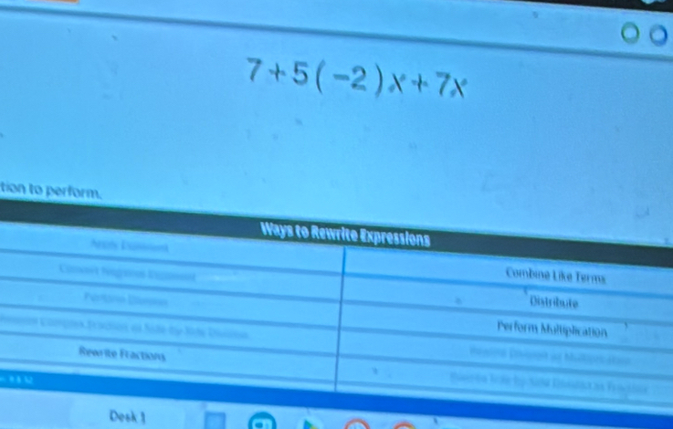 7+5(-2)x+7x
ti 
C 
= θ 
Desk 1