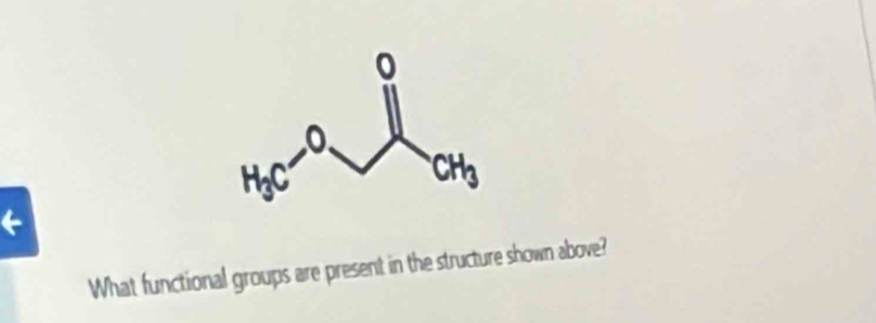 ←
What functional groups are present in the structure shown above?