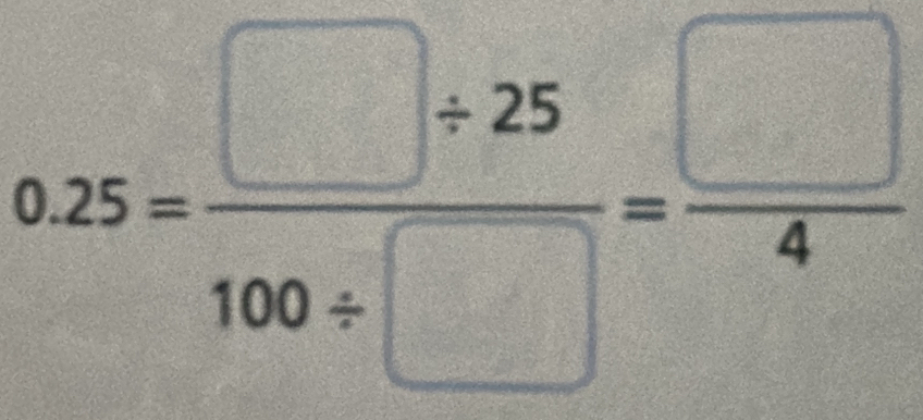 0.25= (□ +25)/100/ □  = □ /4 