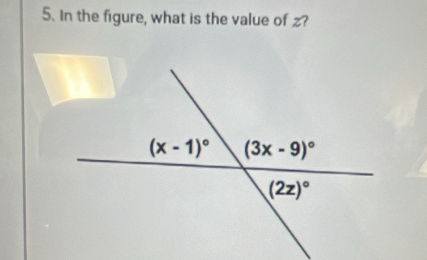 In the figure, what is the value of z?