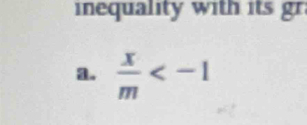 inequality with its gr
a.  x/m 