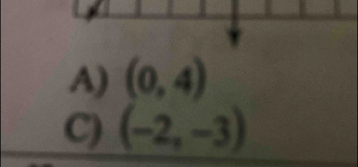 A) (0,4)
C) (-2,-3)