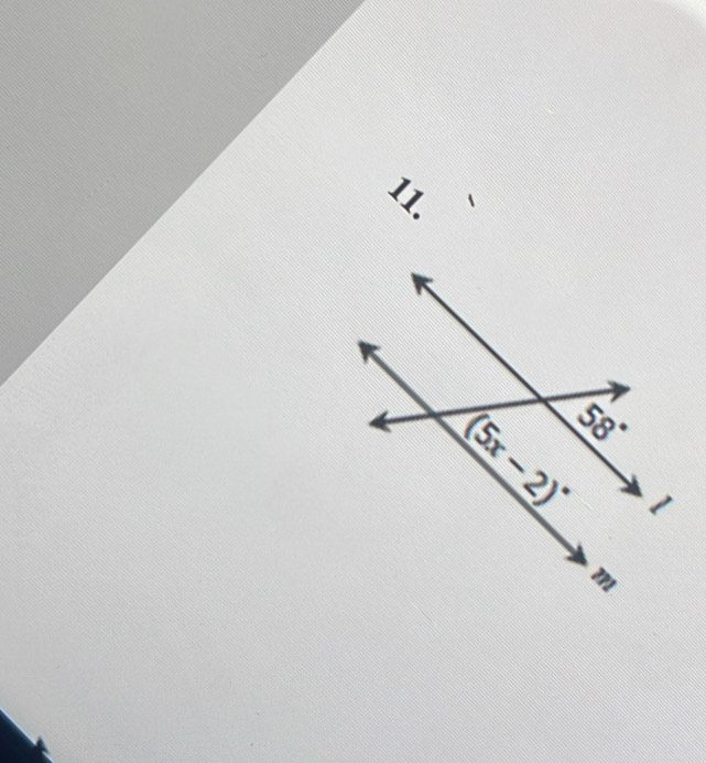 (5x-2)^circ  58°
m